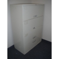  Grey 4 Drawer Lateral File Cab, Flip Front